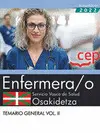 Enfermera;O Servicio Vasco de Salud Osakidetza Temario General Vol. ii
